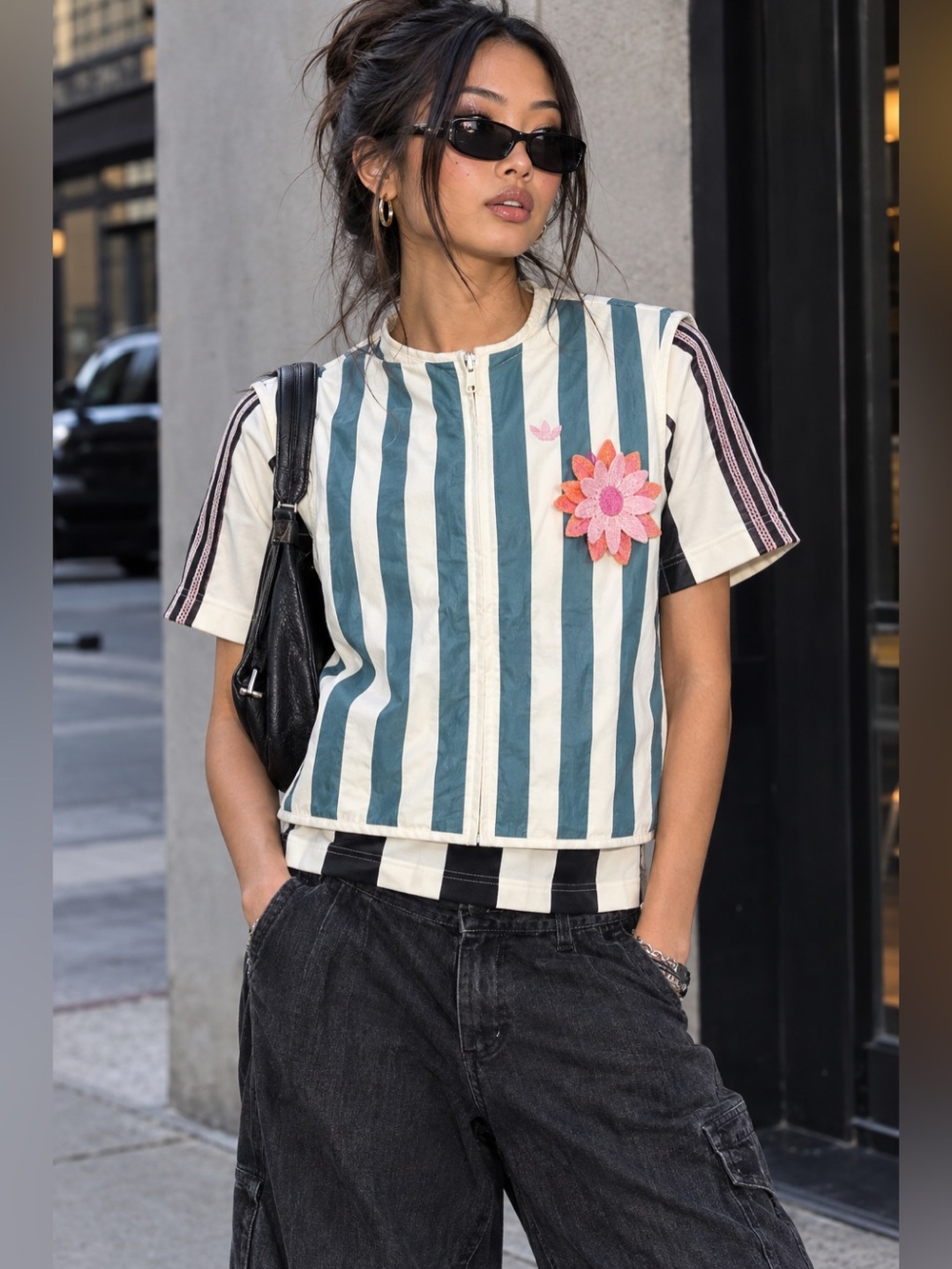 NWT Adidas Originals Summer Glow Reversible Striped Relaxed Fit Vest Sz XL